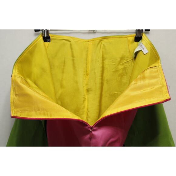 Citrine A Line Skirt Bright Multicolor Block Women 8 Knee Length Maximalist - Picture 5 of 9